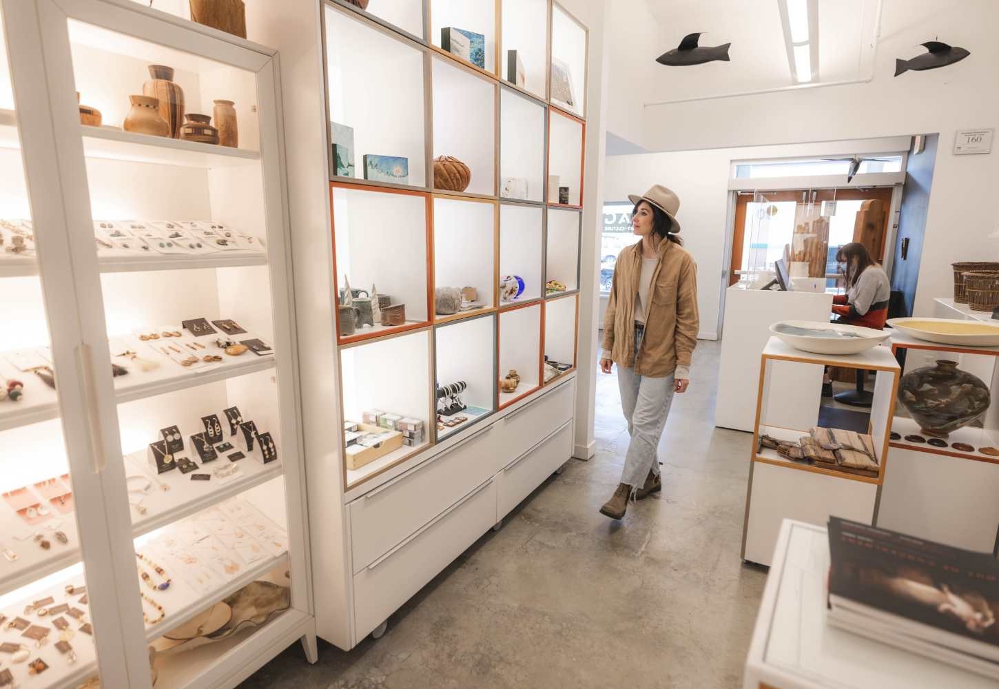 Person shopping in an arts store