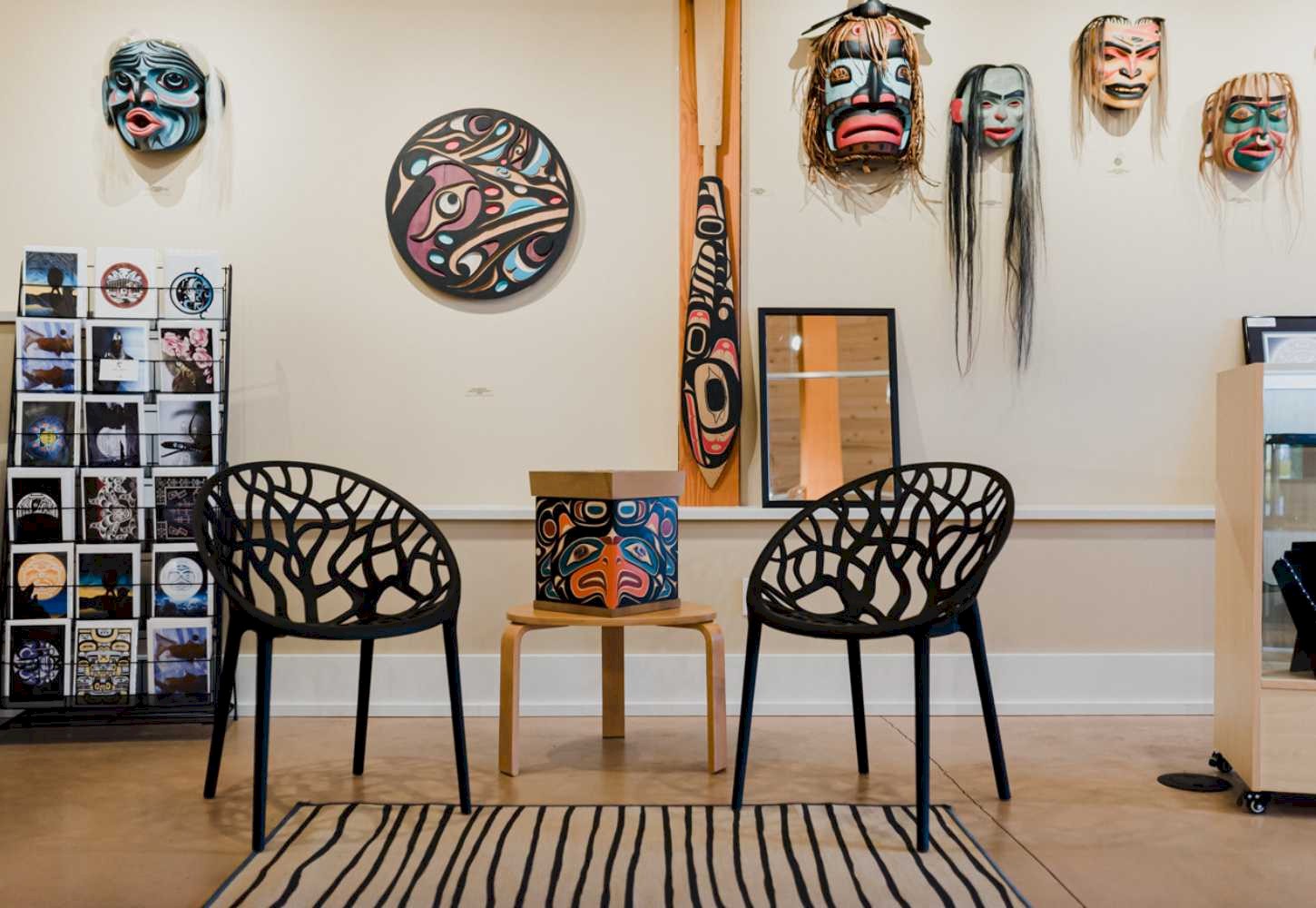 A photo inside the Spirits of the West Coast Art Gallery