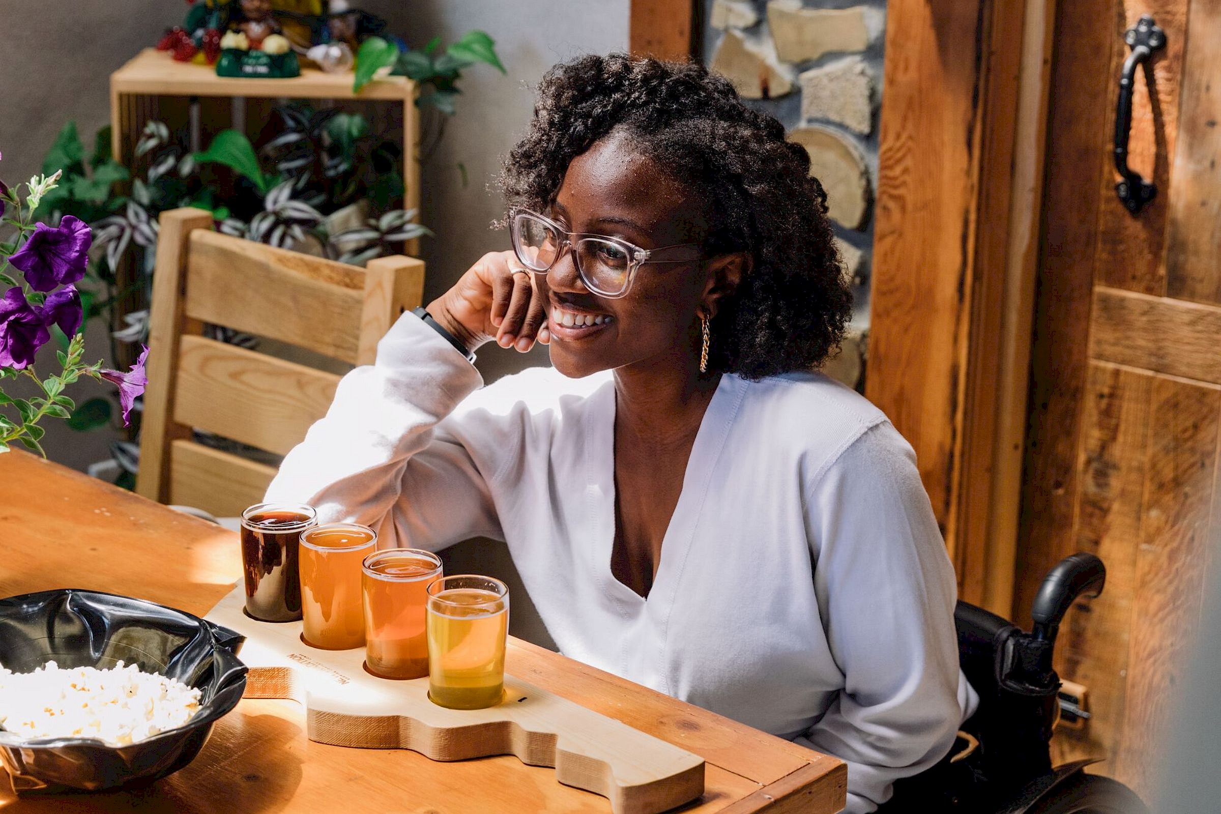 Beer flights at New Tradition Brewing