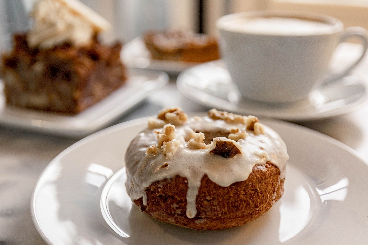 Donuts and coffee at Frankie Jo's